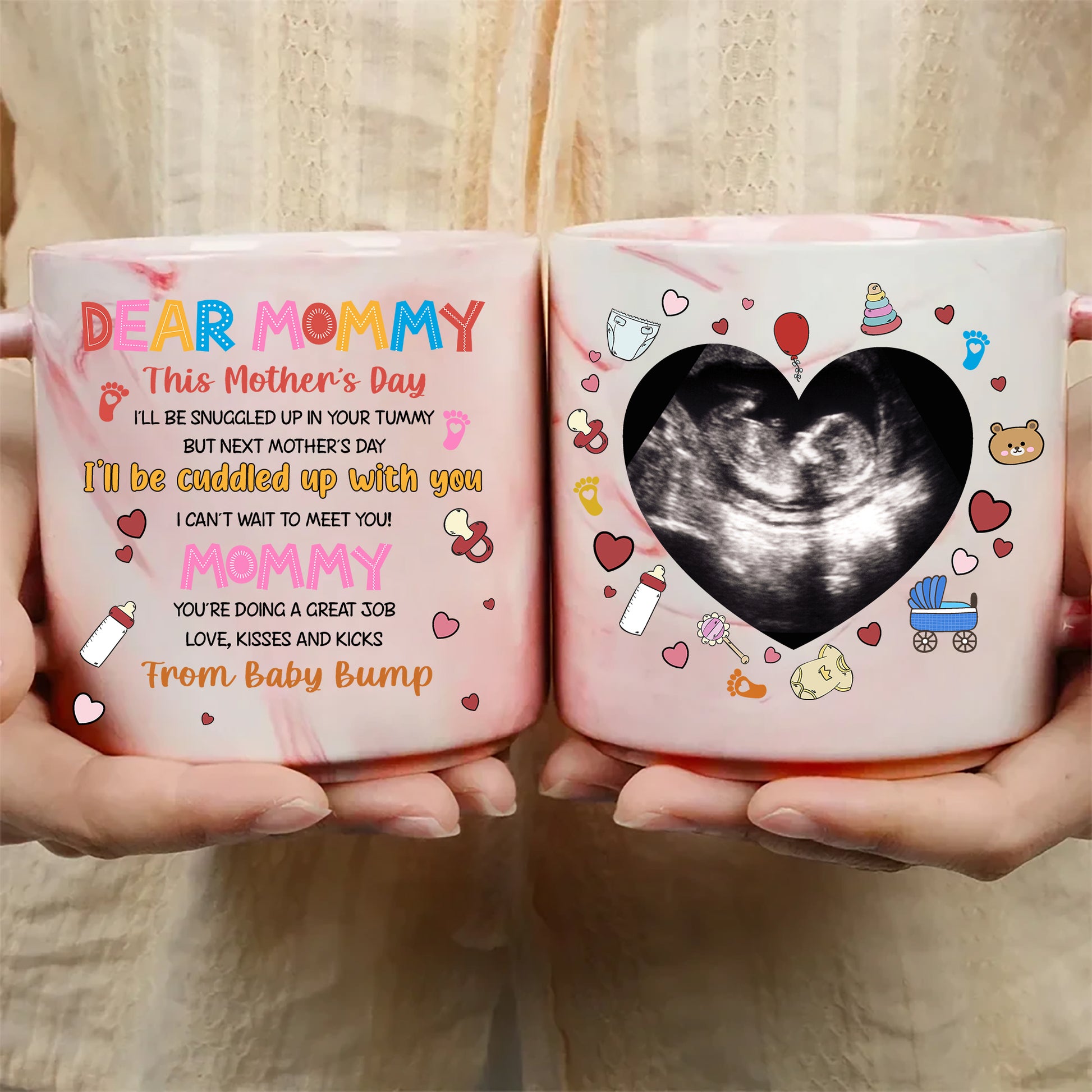 Cherish Every Moment: Custom Ultrasound Photo Mug for Mother's Day
