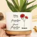 Cherish Family Bonds with a Personalized Birth Flower Pot for Moms, Grandmas, and Great Grandmas!

