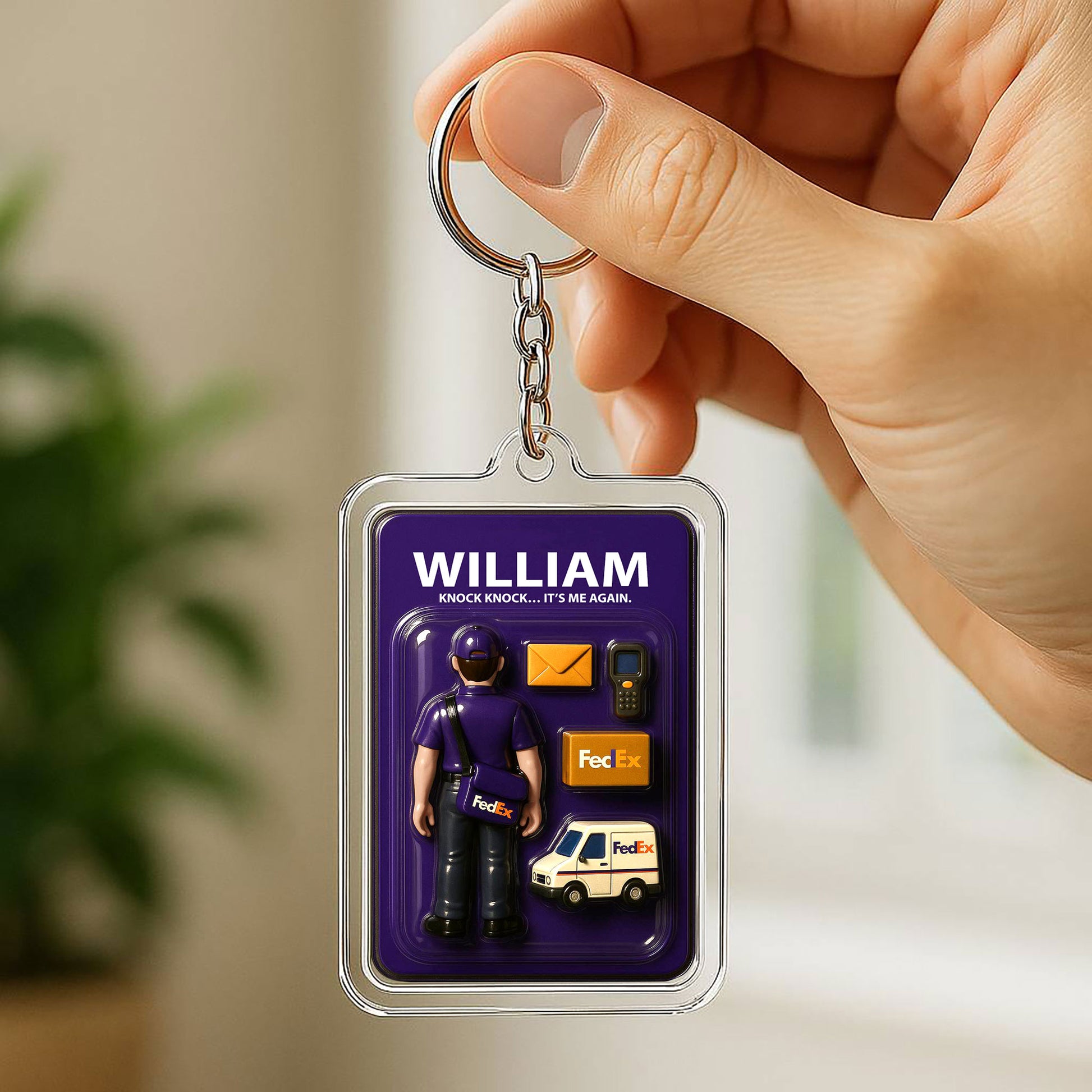 Custom 3D Courier "Action Figure" Style Keychain for Dad – Father's Day Special