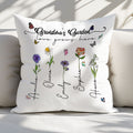 Custom Birth Flower Pillow For Grandma's Garden - Birthday Gift