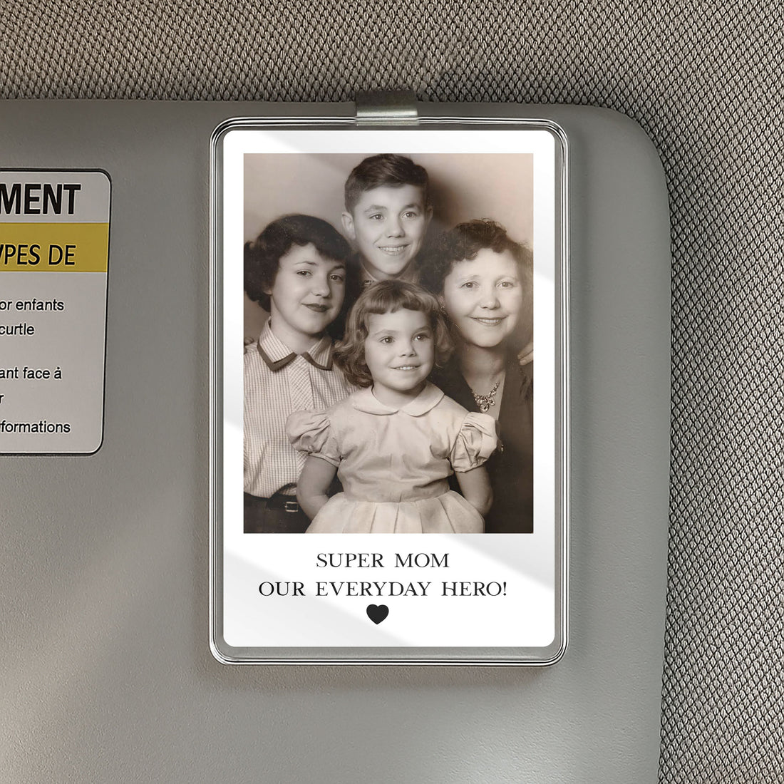 Custom Car Visor Clip with Photo and Text – Sentimental Gift for Mom – "The Day You Became My Mom" – Unique Memory Keepsake