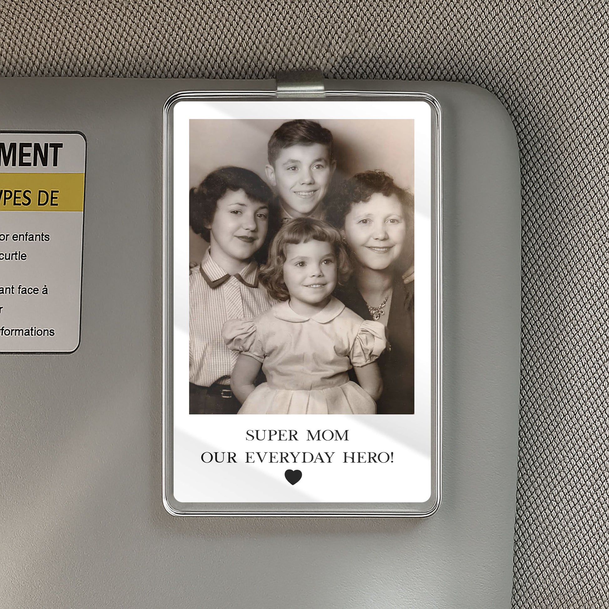 Custom Car Visor Clip with Photo and Text – Sentimental Gift for Mom – "The Day You Became My Mom" – Unique Memory Keepsake