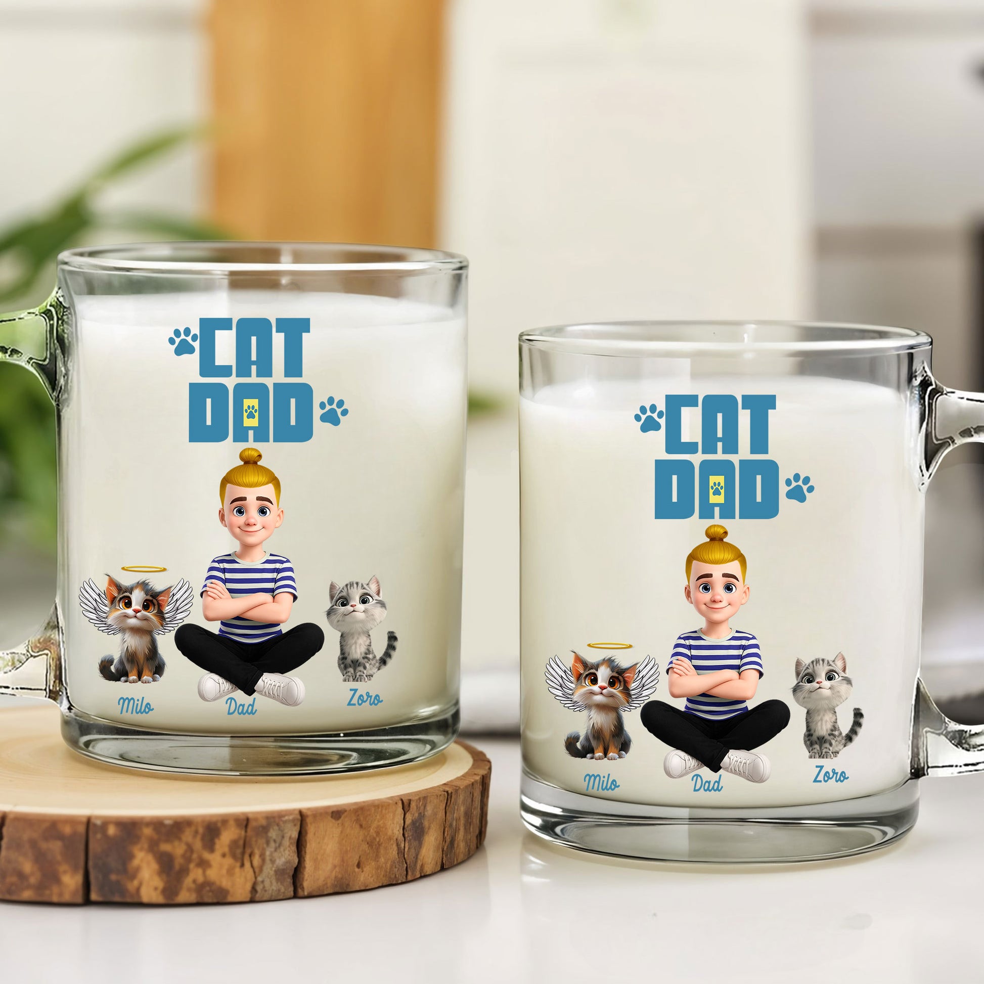 Custom Cat Lover Mug for Dad - Personalized Pet and Owner Gift

