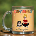 Custom Cat Mom Glass Coffee Mug - Personalized Pet Gift
