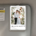 Custom Couple Gift – Personalized Car Visor Clip with Photo & Quote for Valentine's Day, Anniversary, or Daily Love Reminder
