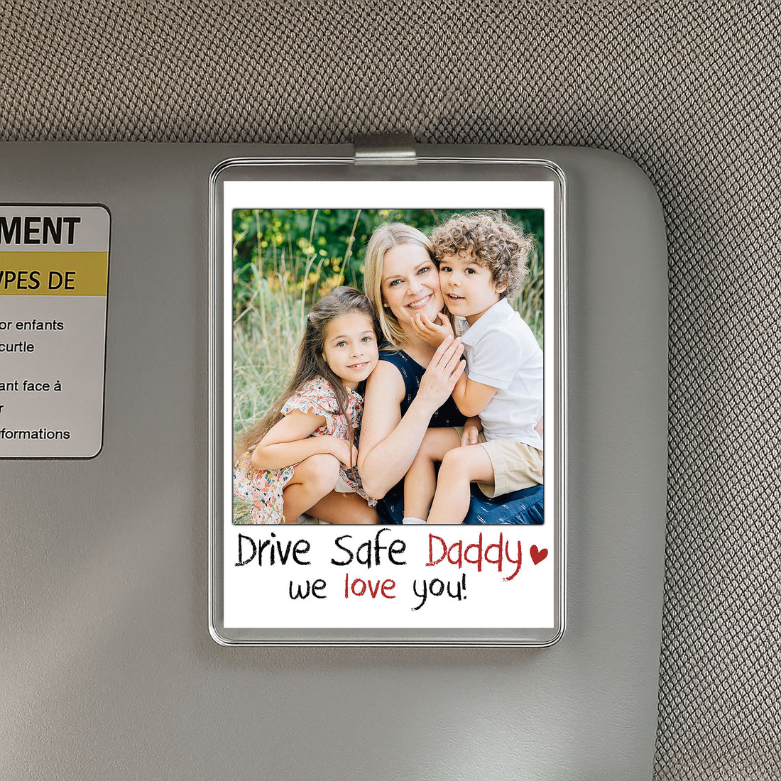 Personalized Drive Safe Daddy Photo Car Visor Clip – Custom Acrylic Car Accessory Gift for Father’s Day 2025 from Kids – Unique Gift for Loving Dads