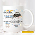 Custom Father’s Day Mug from Baby Bump to Daddy – Personalized Ceramic Gift with Sonogram, Name & Poem – Unique First Time Dad Life Keepsake