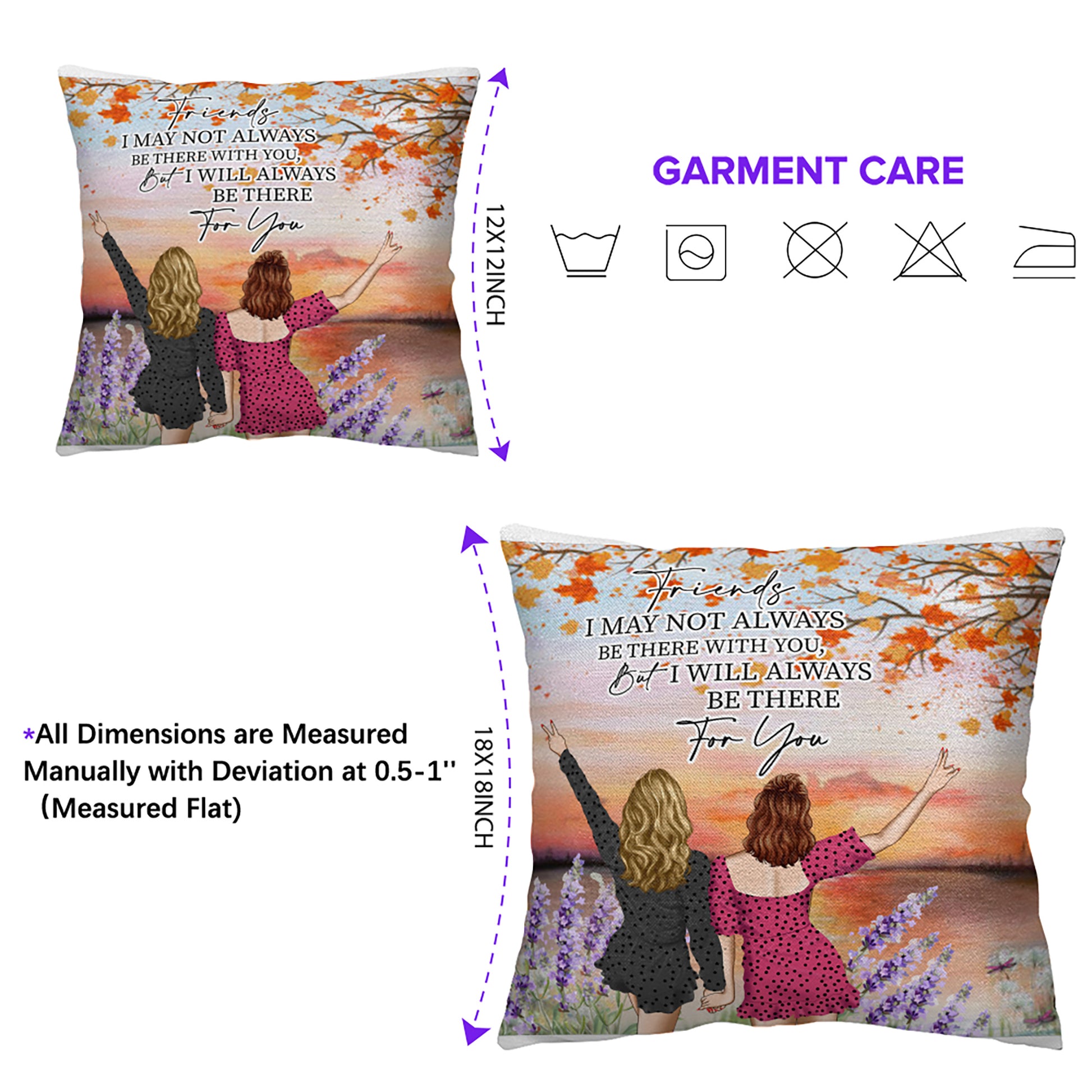 Custom Friendship Pillow with Photo and "Best Friends Forever" Message