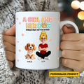 Custom Girl and Her Dog Mug - Personalized Owner & Pet Names Gift

