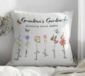 Custom Grandma's Garden Pillow With Grandchild's Birth Year