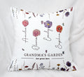Custom Grandma's Garden Pillow with Grandchild's Birth Flower

