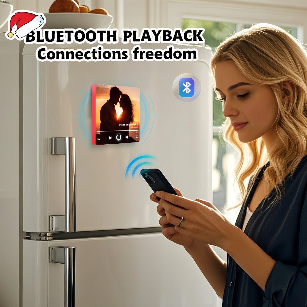 Custom Music Player Photo Magnet | Personalized Wedding & Anniversary Fridge Keepsake
