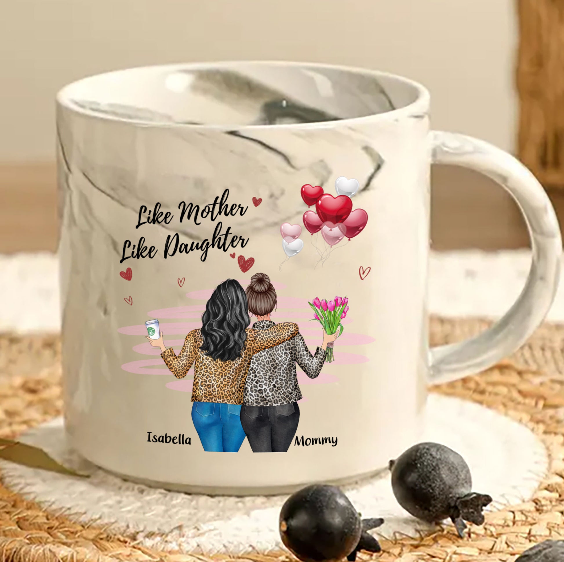 Custom Name Family Marble Mugs
