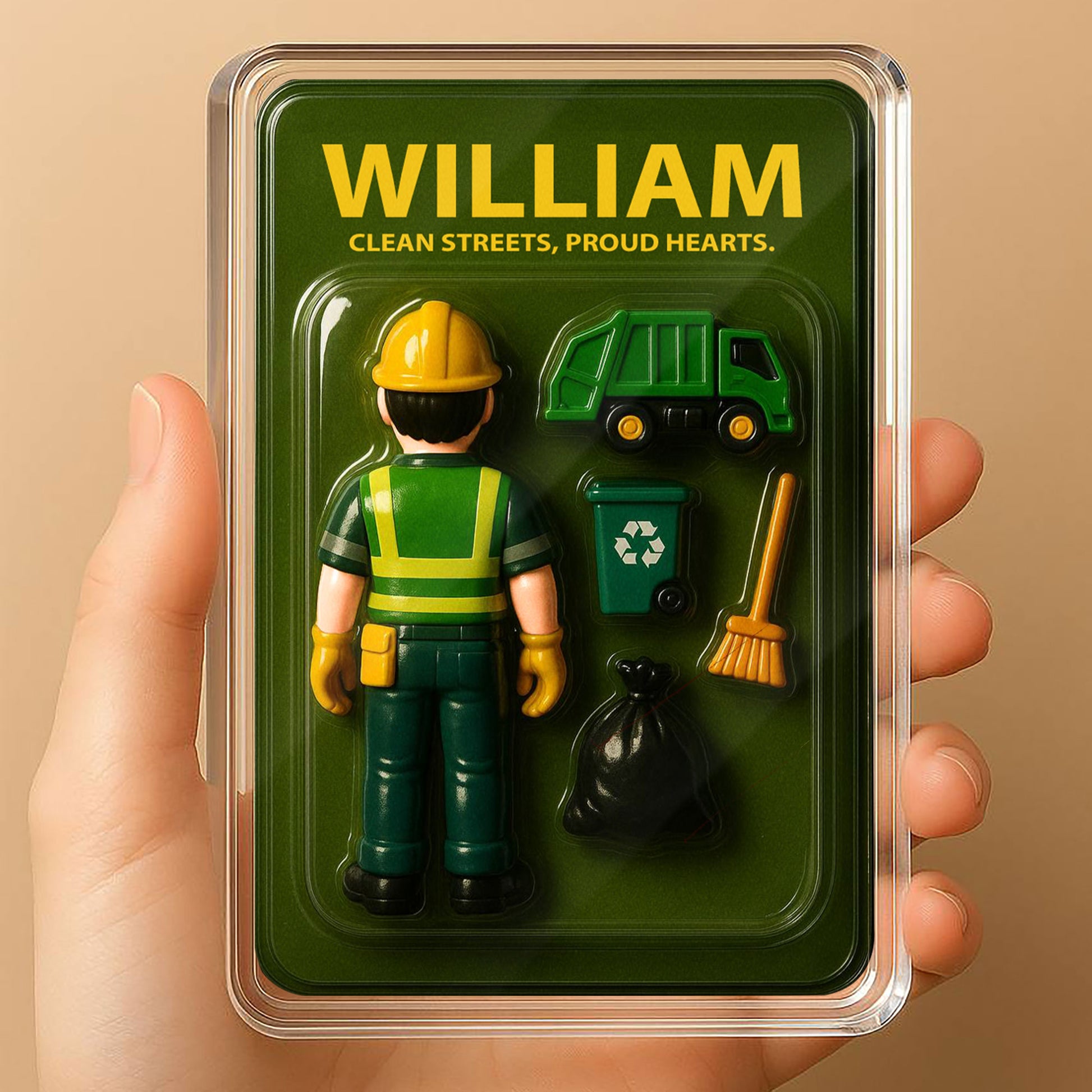 Custom Name Garbage Man Father's Day Gift - 3D "Clean Streets" Plaque Decor