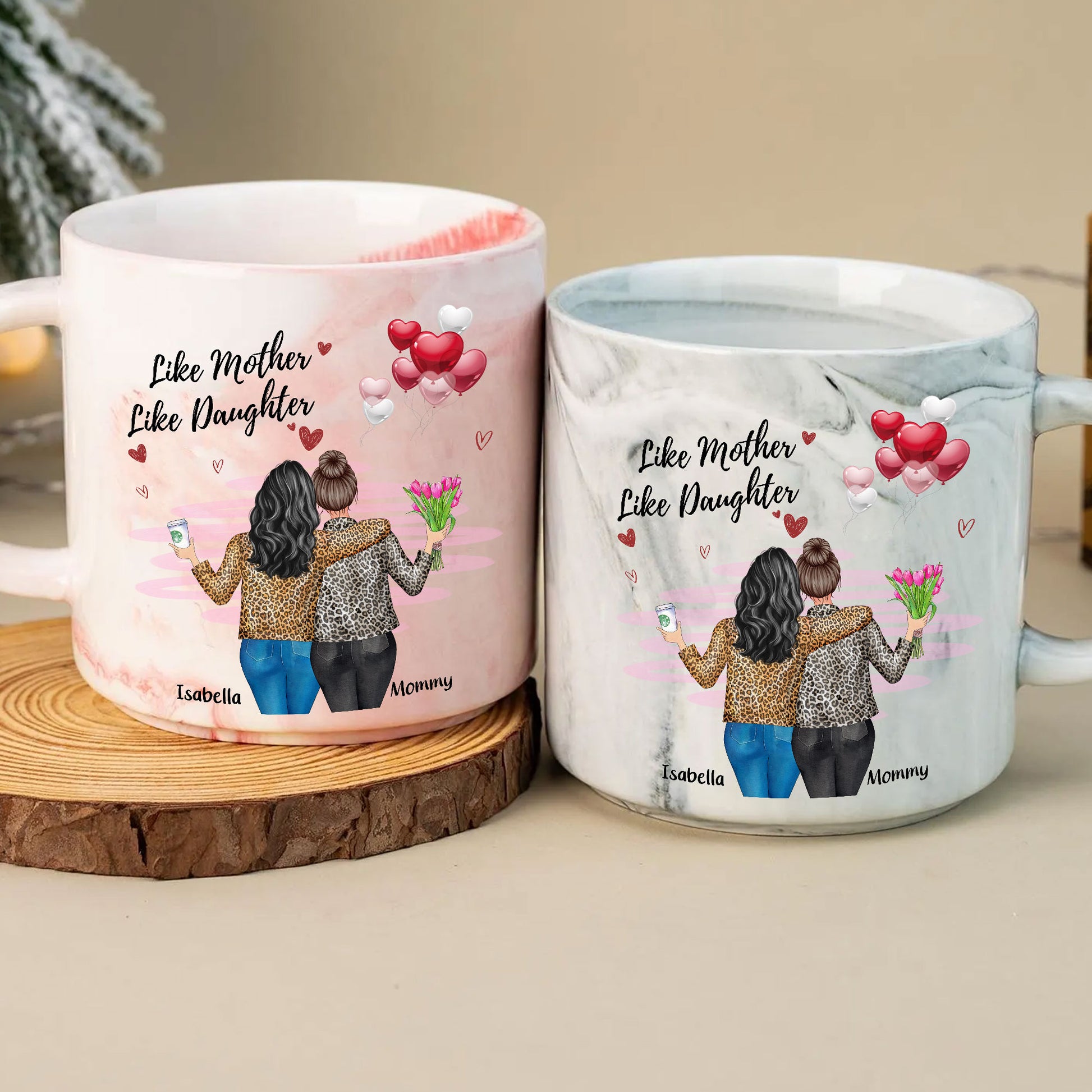 Custom Name Mother Daughter Ceramic Mug
