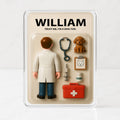 Custom Name Vet Dad Father's Day Gift - 3D 