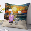 Custom Pet Memorial Pillow with Paw Print, Name, and 