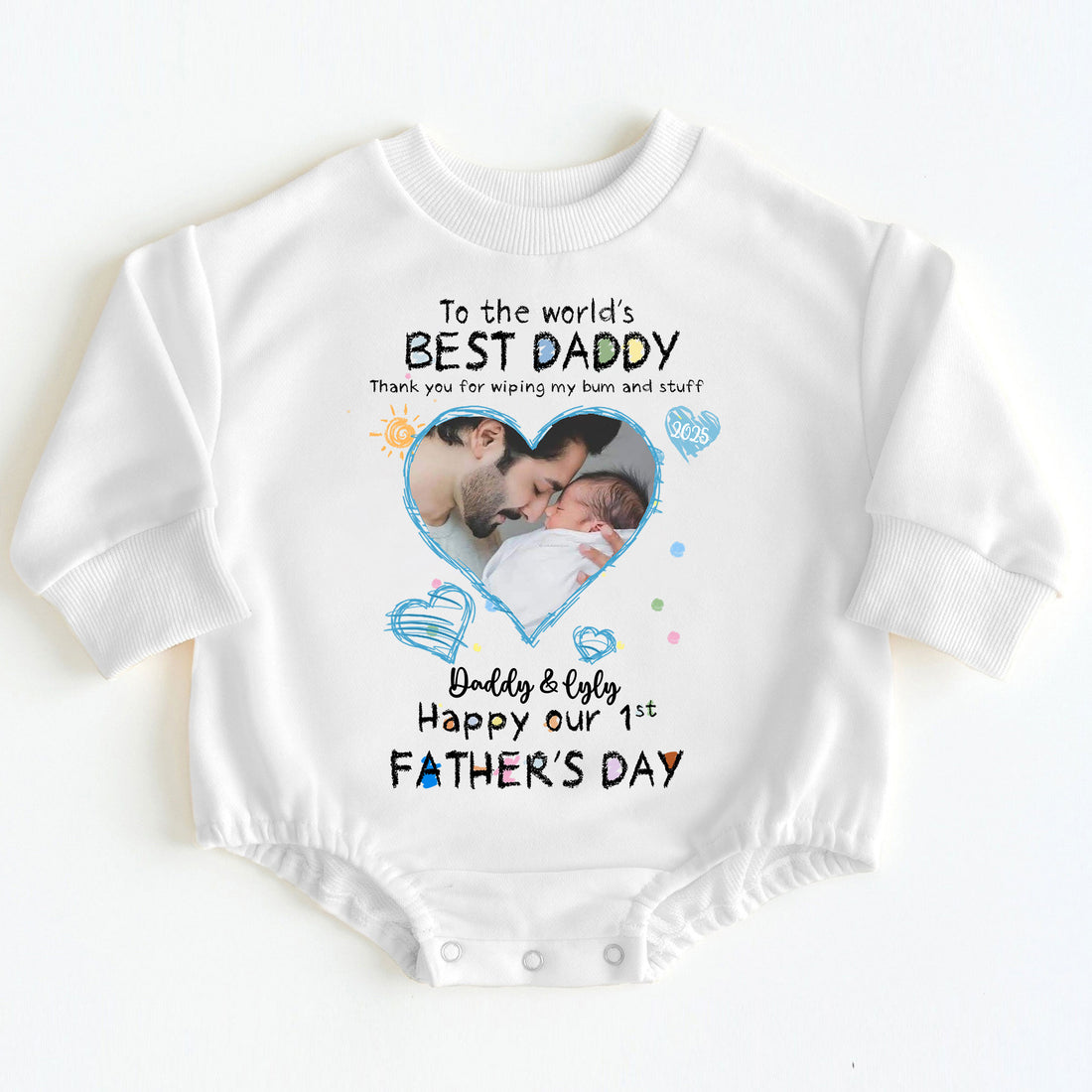 First Father's Day Gift from Baby - "Best Daddy" Photo Romper