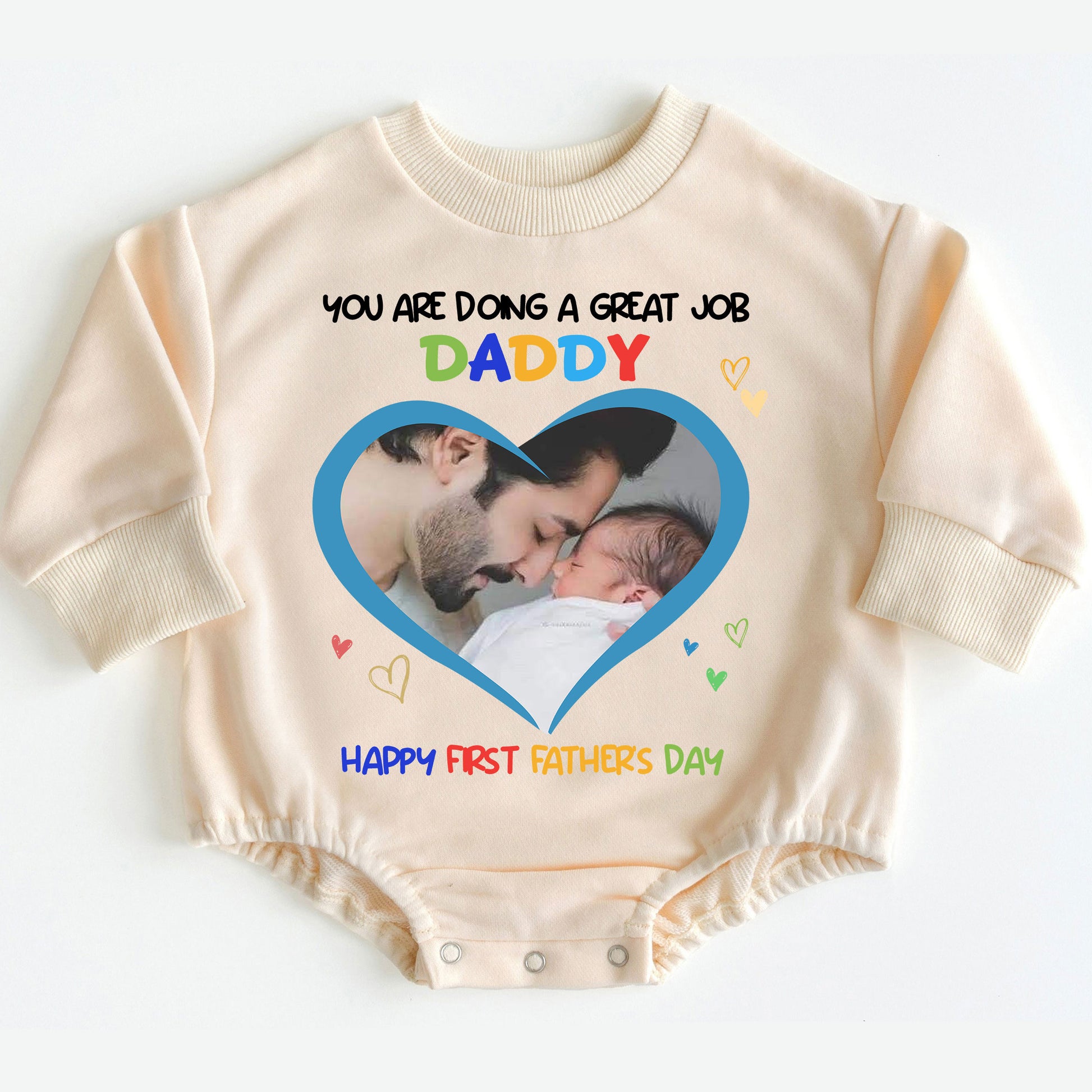 Custom Photo First Father's Day Gift for New Dad Bodysuit