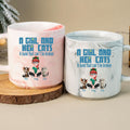 Cute Custom Mug for Her: Personalized Girl and Cats Design 