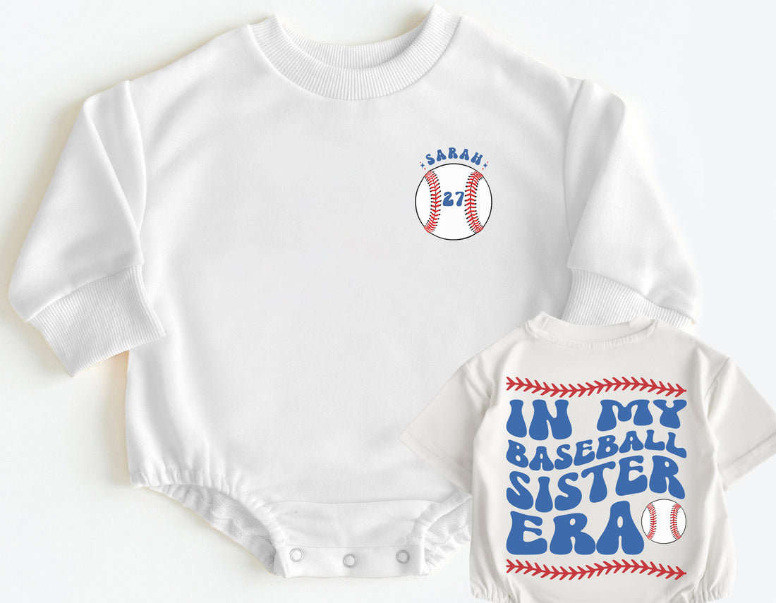 Batting Average Cuteness: Personalized Baseball Romper for Newborns (0-2Y) - LuthCreative