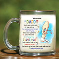 Dear Daddy Father’s Day Mug – Custom Baby Name Glass Cup – Best Gift for New Dad to Celebrate First Year of Dad Life

