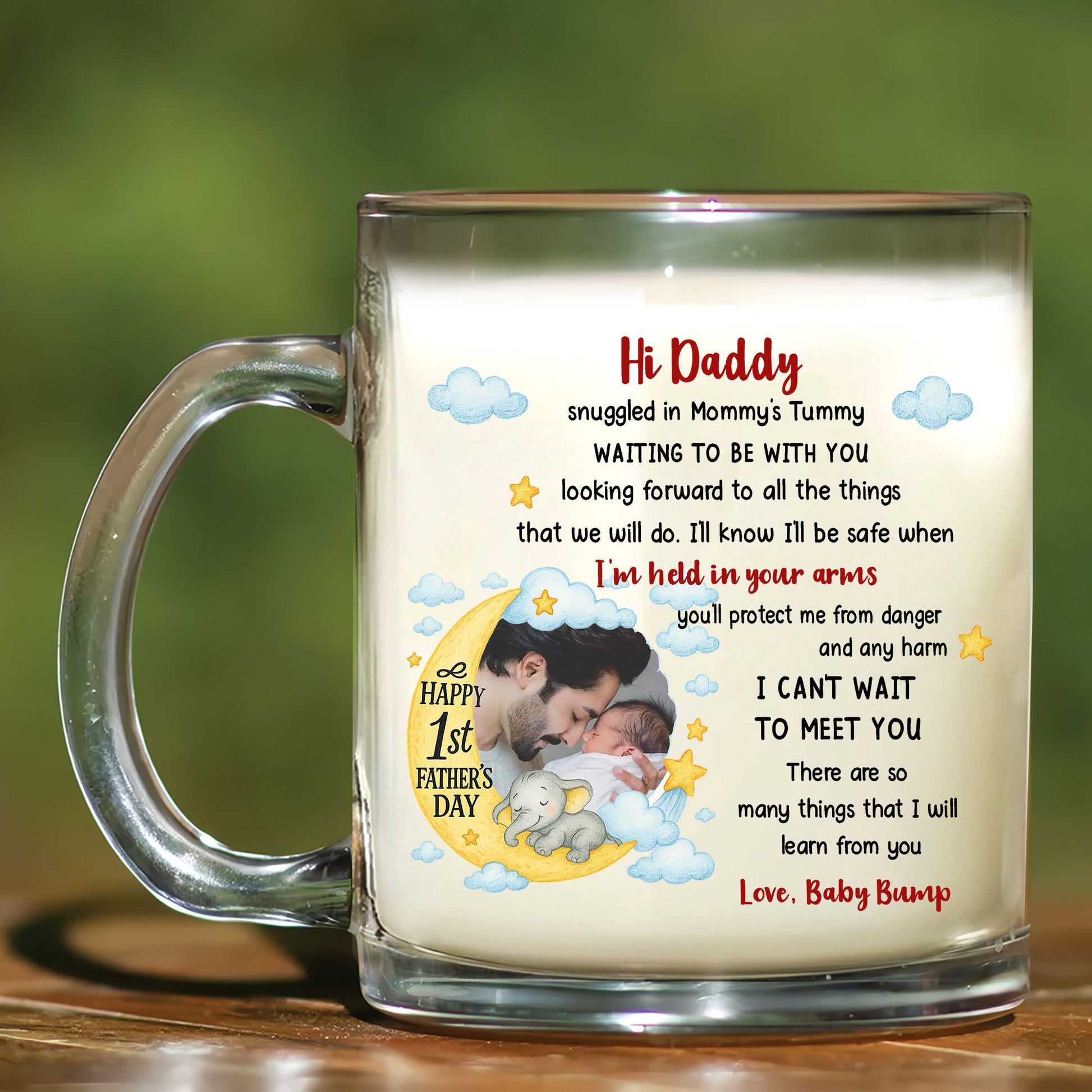 Dear Daddy First Father’s Day Gift – Personalized Mug from Bump – Celebrate Dad Life with a Touching Message for New Dads