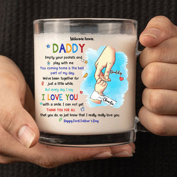 Dear Daddy Glass Mug from Baby – First Father’s Day Gift – Personalized Keepsake for New Dads – Celebrate Love and Dad Life Moments