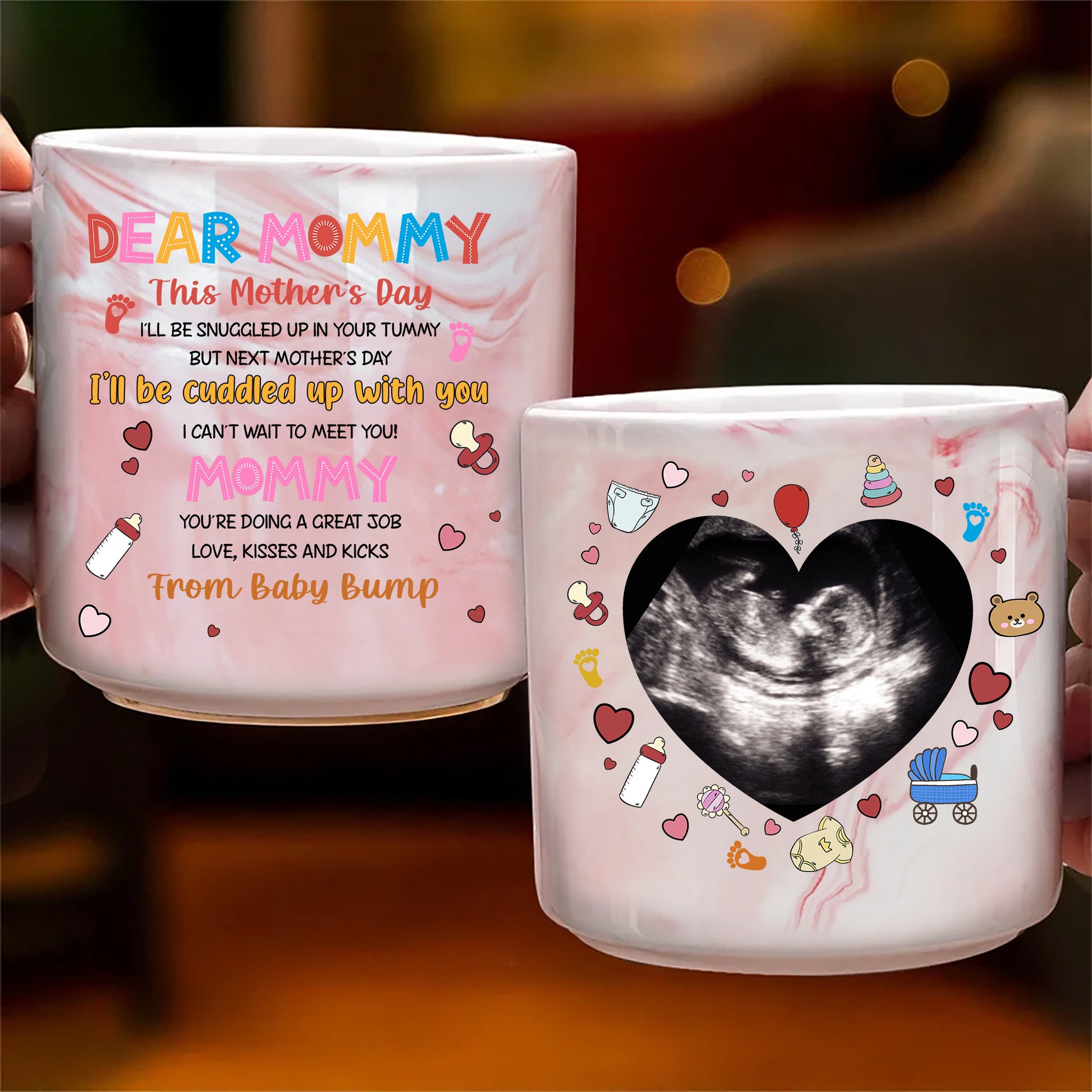 Dear Mommy This Mother's Day I'll Be Cuddled Up With You Custom ultrasound photo