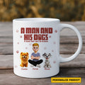 Dog Dad Mug – A Heartwarming Tribute to A Man and His Dogs, the Ultimate Personalized Gift for Pet Owners