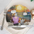 Dog Lover Memorial Custom Dog Name With Birth Flower Ceramic Plate, Gift For Mom, Gift For Grandma