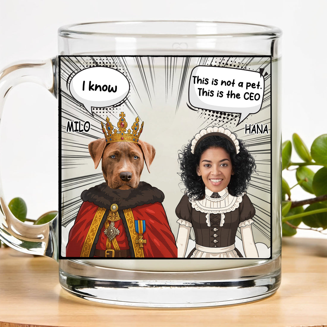 Dog is the CEO Mug - Personalized Funny Gift for Dog Lovers -  Dog Owner Gift: "This is Not a Pet" Custom 11 oz Glass Mug