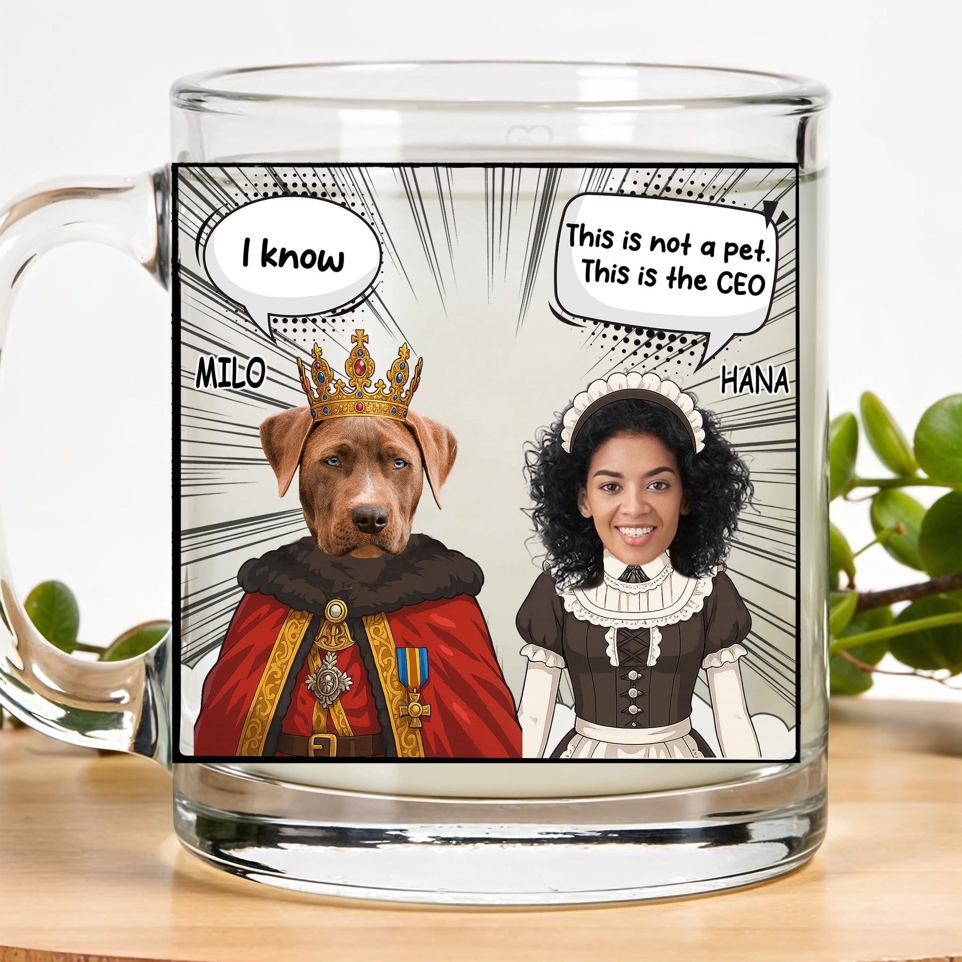 Dog is the CEO Mug - Personalized Funny Gift for Dog Lovers -  Dog Owner Gift: "This is Not a Pet" Custom 11 oz Glass Mug