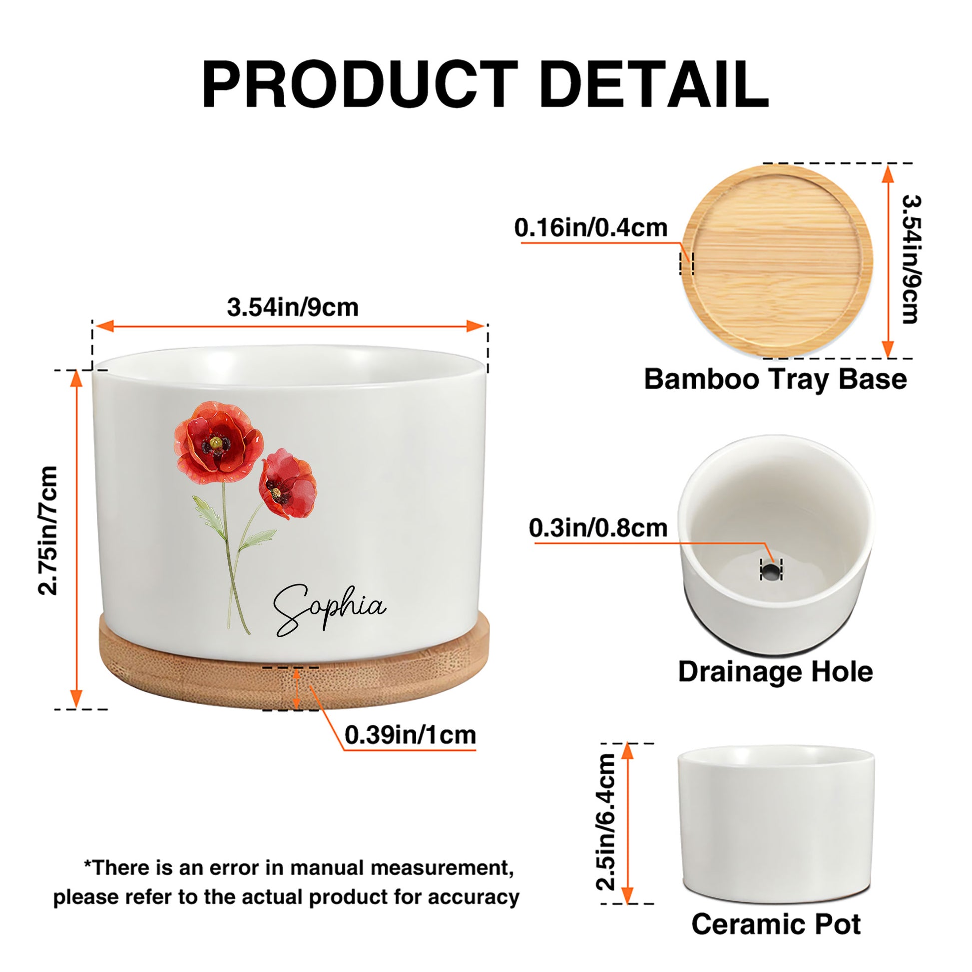 Each plant pot features a stunning representation of the birth month flower,