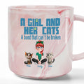 Embrace and celebrate your special connection every day. Order your A Girl And Her Cats - Personalized Marble Mug and keep that unbreakable bond close with every sip!