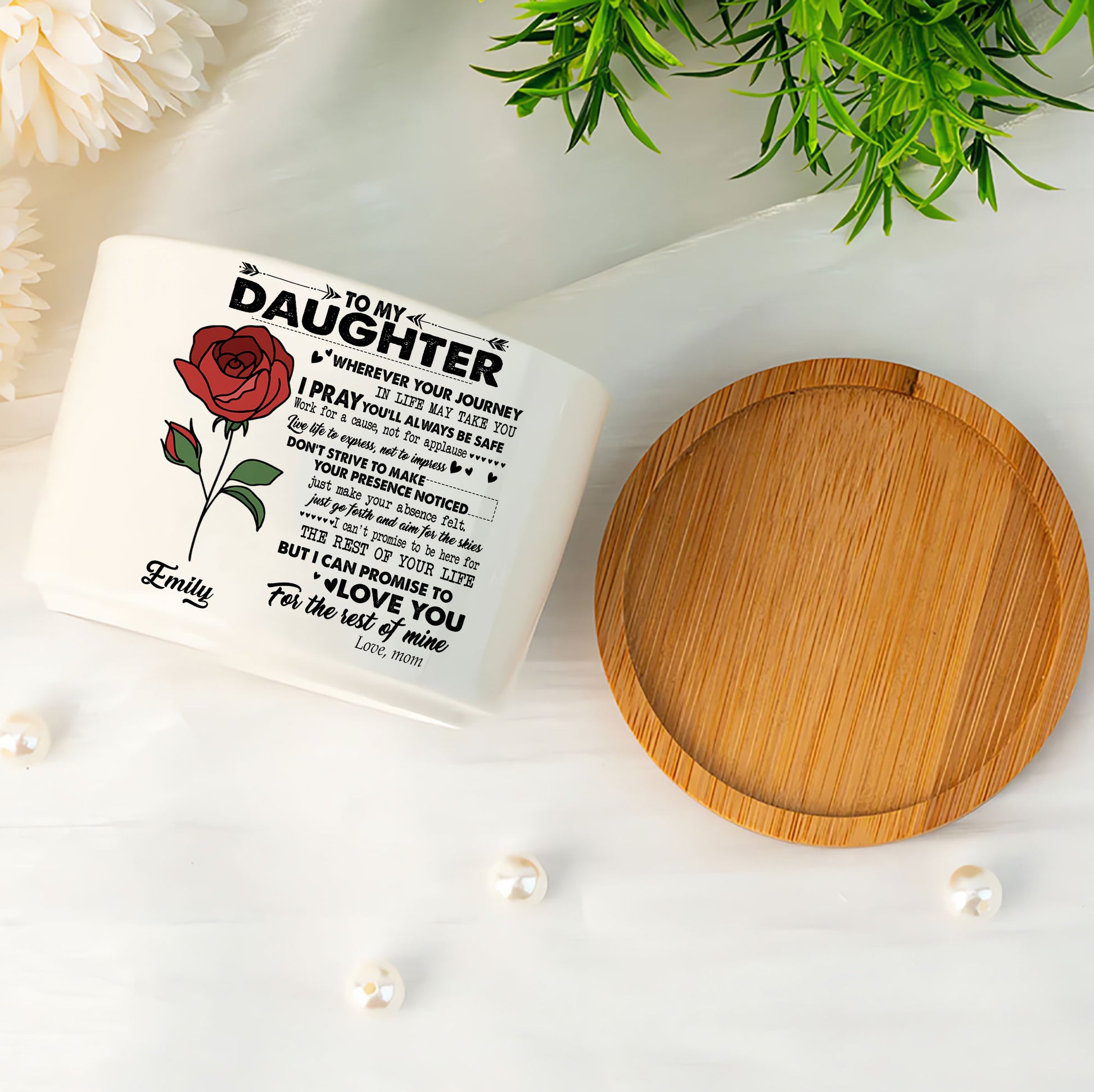 Embrace Your Journey: Birth Month Flower Ceramic Plant Pot for My Daughter