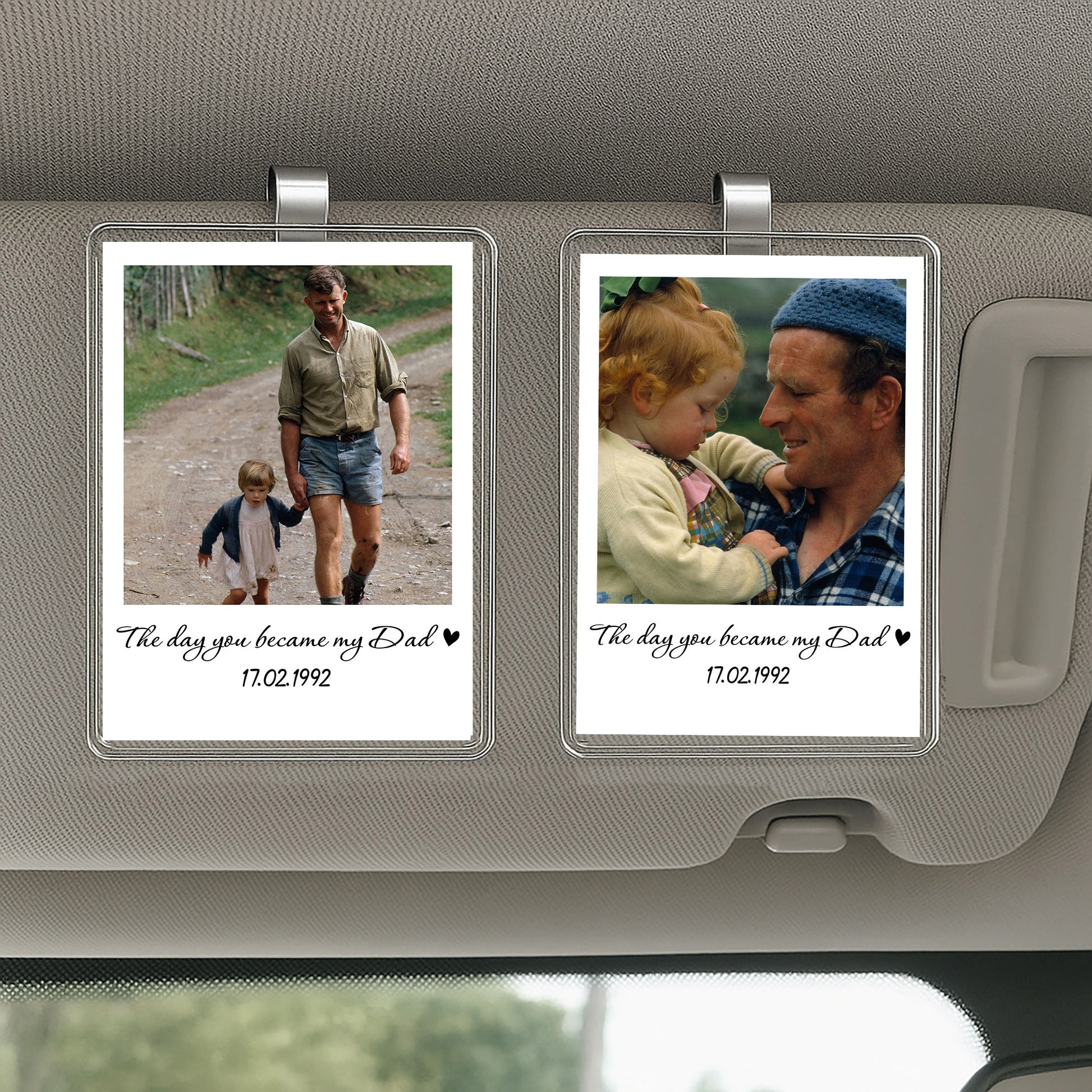Father’s Day 2025 Memory Gift – Personalized Acrylic Visor Clip with Photo – “The Day You Became My Dad” Tribute from Child to Father

