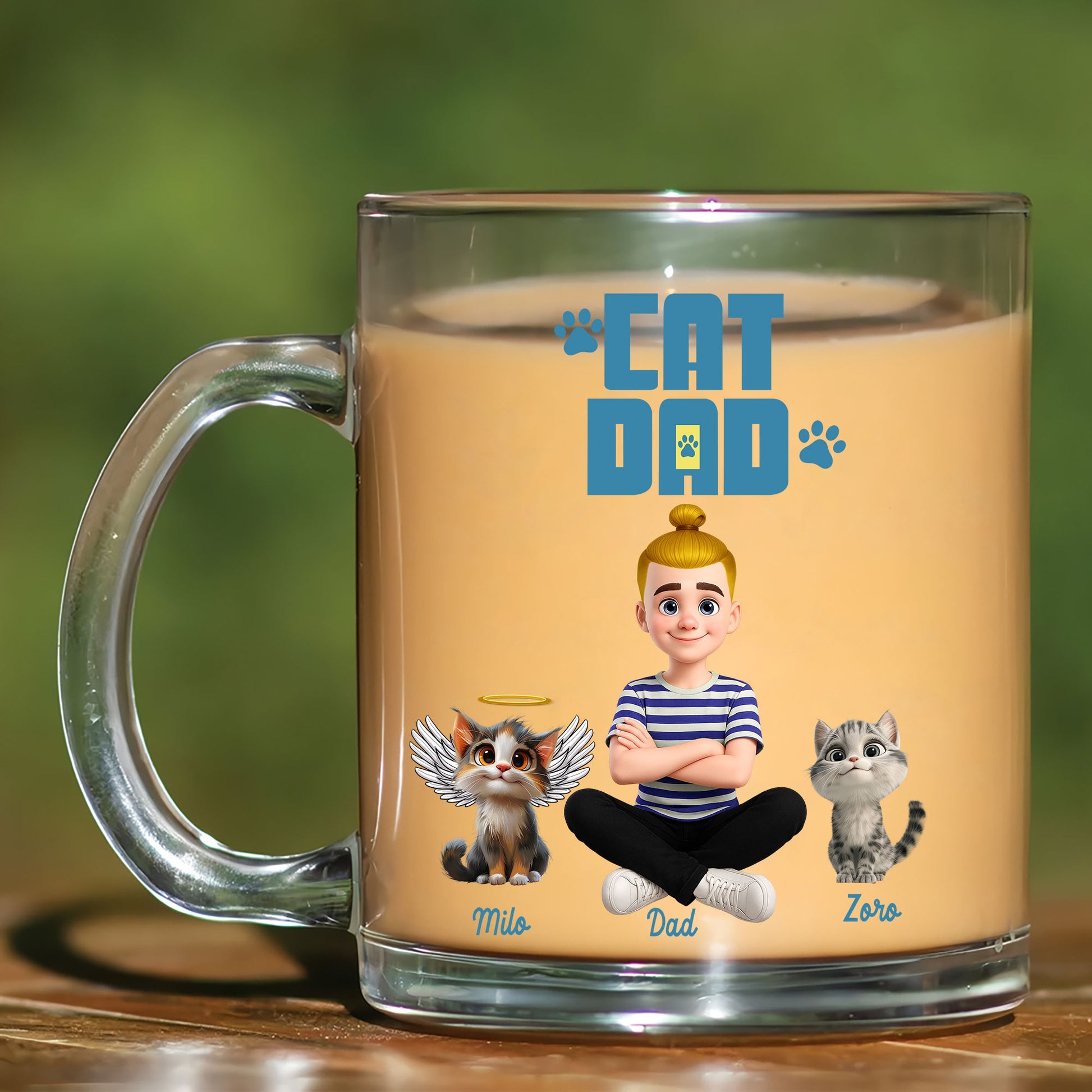 Father's Day Gift - Personalized Cat Dad Mug with Custom Characters
