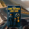 Father’s Day Gift for Police Dads – “Like Father Like Son” Car Ornament – Custom Keepsake for Law Enforcement Families