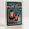 Father’s Day Personalized Hockey Plaque – 3D Acrylic Gift for Dad and Son with Custom Names and Uniforms

