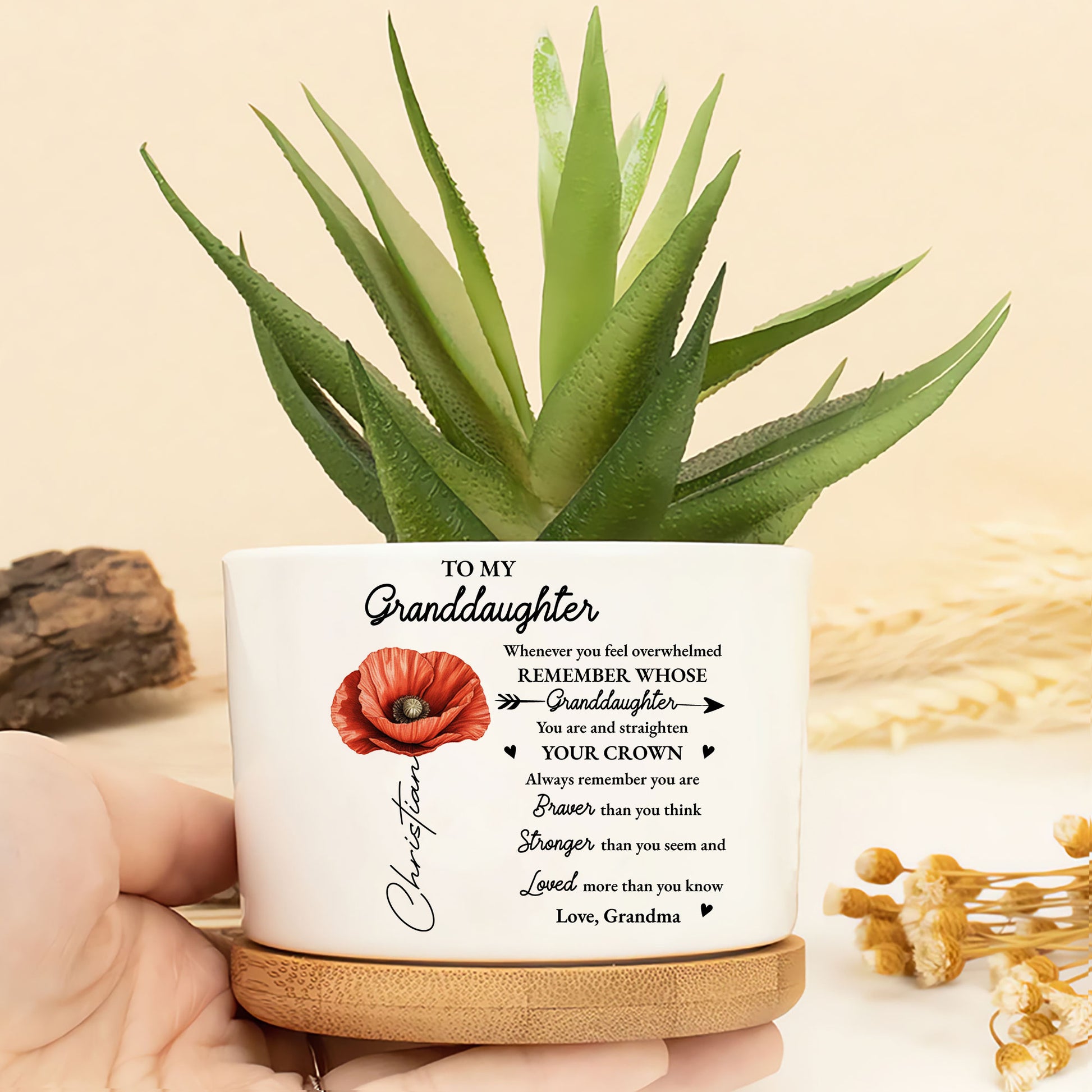 Finding Comfort: Granddaughter's Birth Month Flower Ceramic Plant Pot