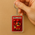 Firefighter Father's Day 3D Keychain - Personalized Fire Department Gift