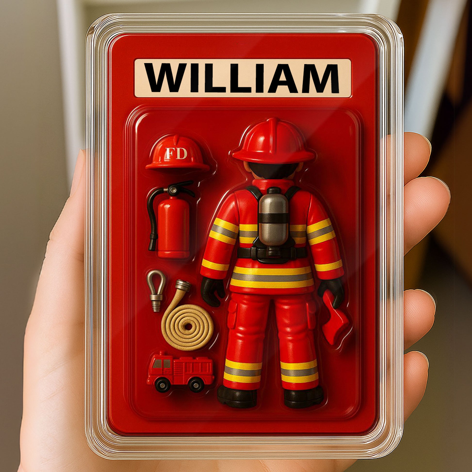 Firefighter Father's Day 3D Plaque - Personalized Fire Department Gift