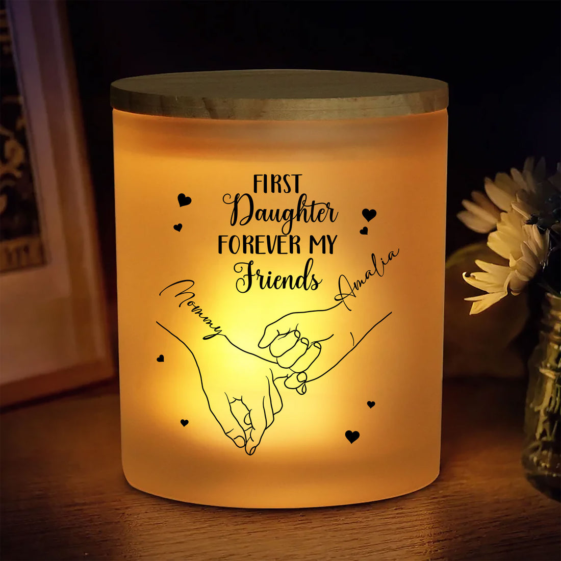 Illuminate your cherished memories and connections. Experience the warmth and meaning of the First Daughter Forever My Friends Glass Jar With LED Candle today.