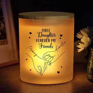 Illuminate your cherished memories and connections. Experience the warmth and meaning of the First Daughter Forever My Friends Glass Jar With LED Candle today.