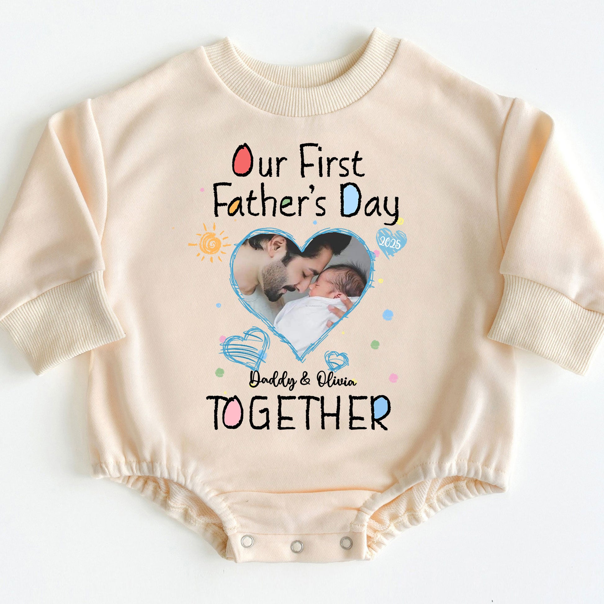 First Father's Day Gift for Daddy from Baby - Personalized Photo Onesie