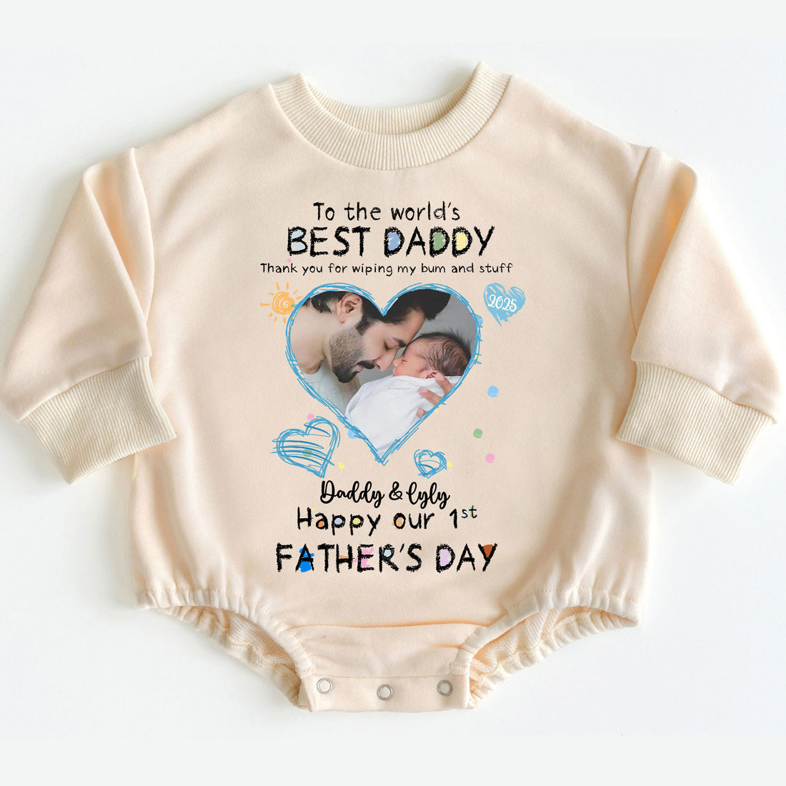 First Father's Day Gift from Baby - "Best Daddy" Photo Romper