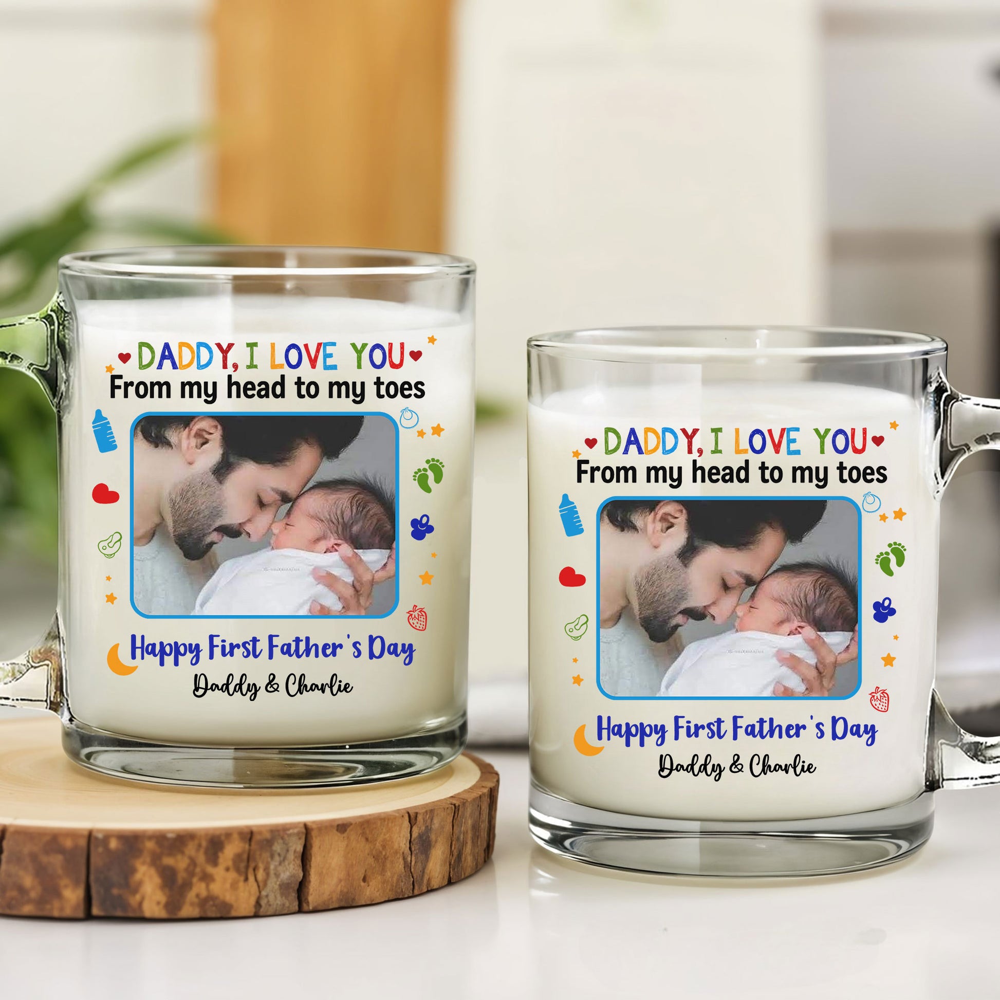 First Father’s Day Mug – Daddy I Love You with Photo – Sentimental Gift from Baby to New Dad

