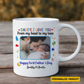 First Father’s Day Personalized Mug – Unique Gift Idea for New Dads from Baby – Custom Ceramic Coffee Cup with Baby’s Photo and Message for Dad Life Moments