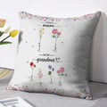 First Mom Now Grandma Pillow with Custom Grandchild's Name and Birth Flower


